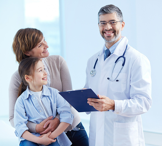 Doctor with patient
