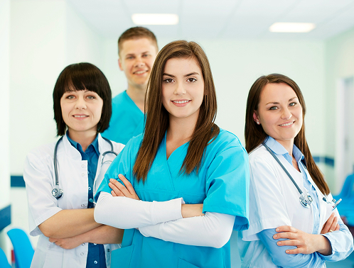 Doctor with patient